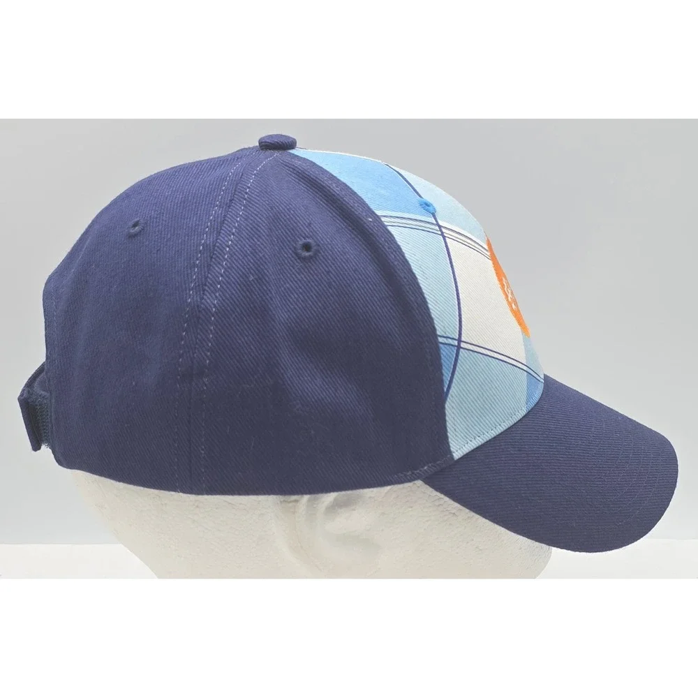 Spyder Ski Strapback Cap Blue Plaid Snoqboard Hook and Loop Hat Season F10